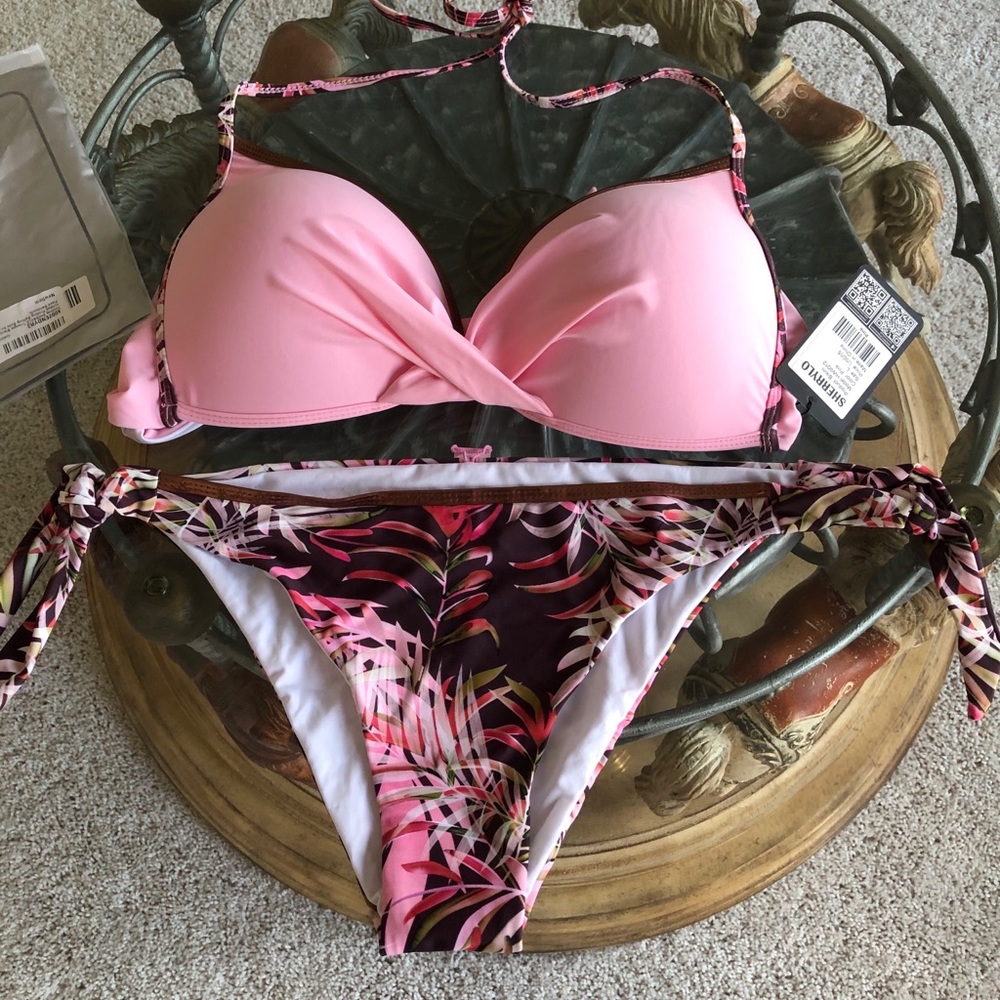 Sherrylo Tropical Pink Bikini NWT - Picture 1 of 5